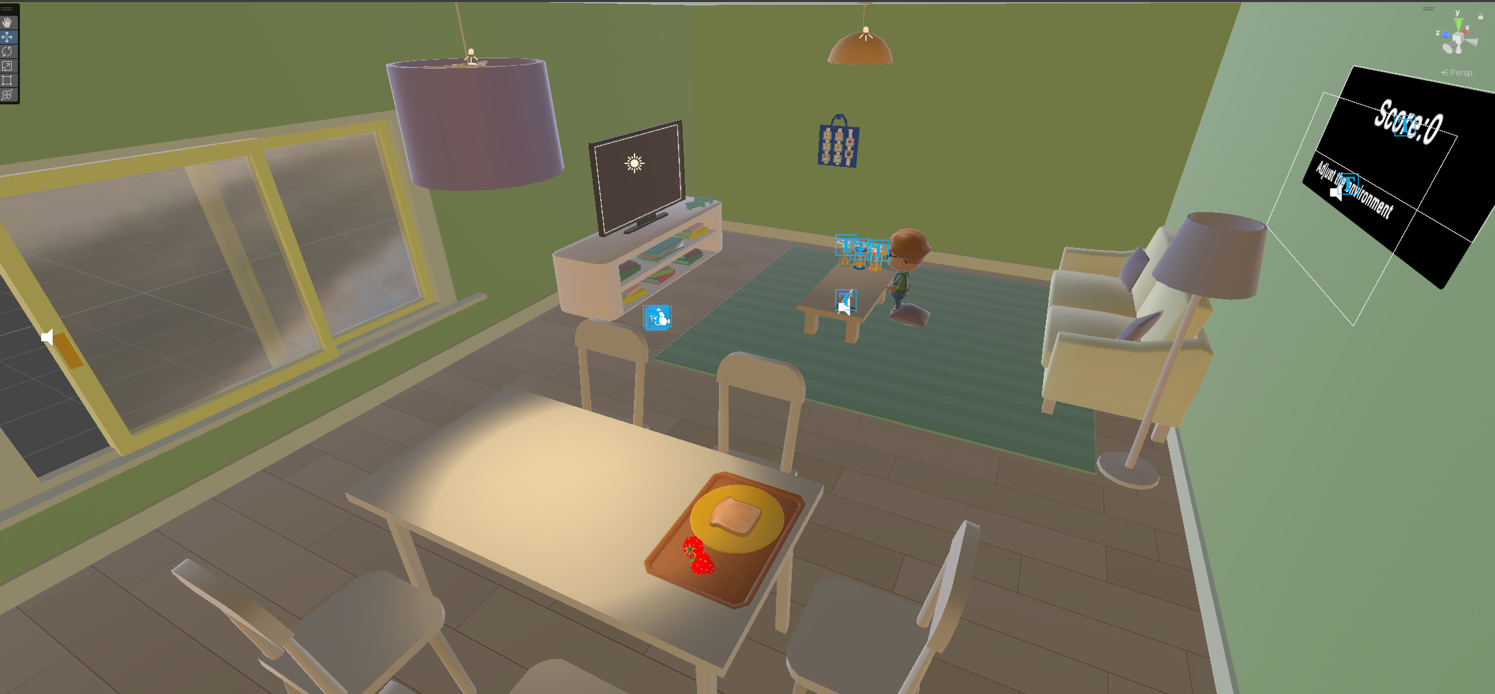 Overview of the independent living room training environment